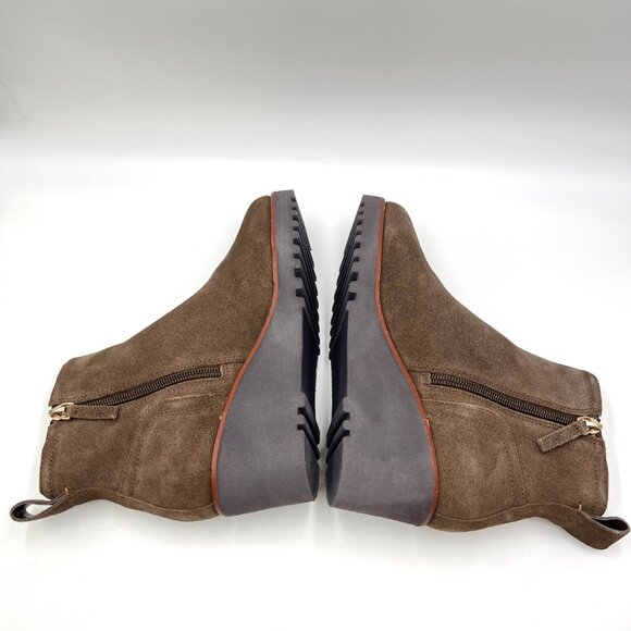 Sanctuary Womens Size 6.5 Engage Brown Suede Leather Wedge Ankle Boots Shoes - Picture 8 of 16